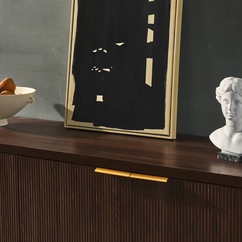 Middlebrook Minimal Fluted Four-Door Buffet Sideboard