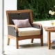 preview thumbnail 7 of 13, Cambridge Casual Palma 3-piece Teak Wicker Outdoor Chat Set with FREE Pillow