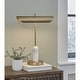 preview thumbnail 1 of 3, Signature Design by Ashley Rowleigh Gold/White Desk Lamp - 16" W x 6.75" D x 20.63" H