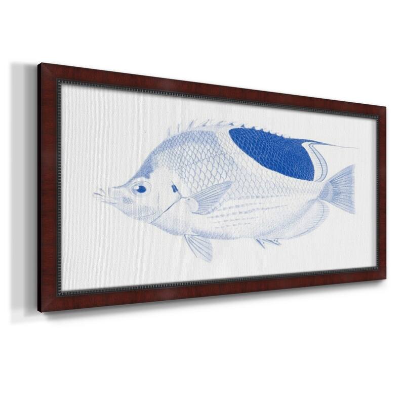 Blue & White Tropical Fish I Premium Framed Canvas- Ready to Hang