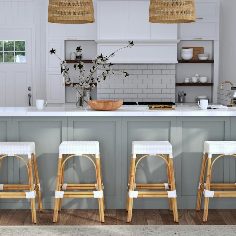 Robias Rectangular Rattan 30" Bar Stool