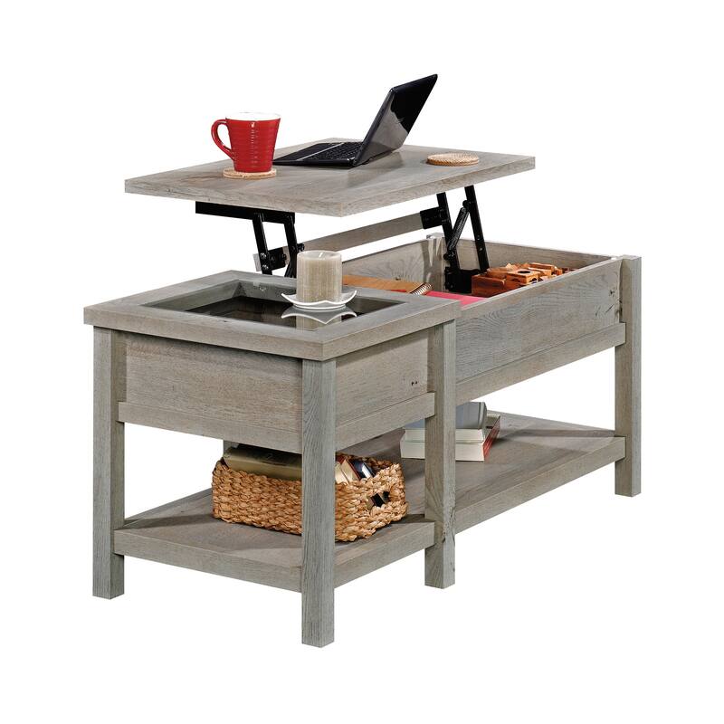 Wood Lift-Top Coffee Table with Hidden Storage, Brown - 42.56" L x 19.02" W x 18.98" H