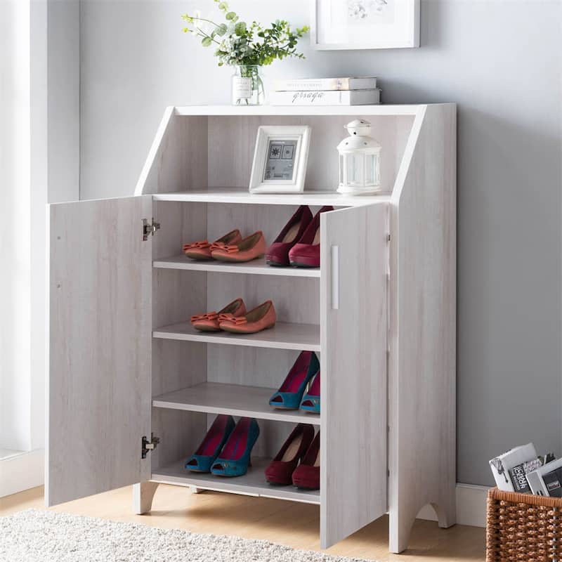 Modern Shoe Cabinet White Oak