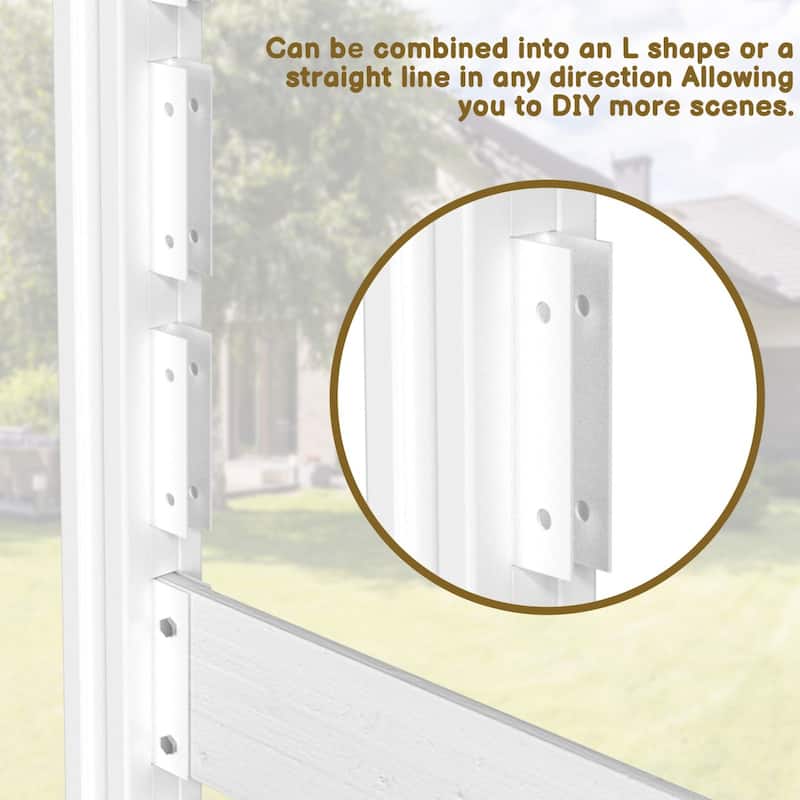 VEIKOUS 2 Pannel Versatile Outdoor Privacy Panels, Aluminum and Wooden Fence Panels for Garden - 78''×68.9''