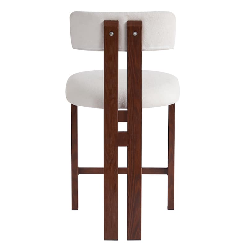 Christopher Knight Home - Ava Stylish Upholstered Round Counter stool with Low Back (Set of 2) - 21"L x 20"W x 38"H