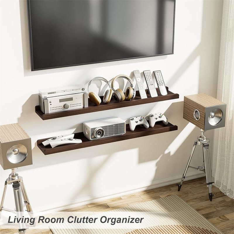 36 Inch Long Floating Shelves Wall Mounted Set of 2 - 36"D x 5.9"W x 1.6"H