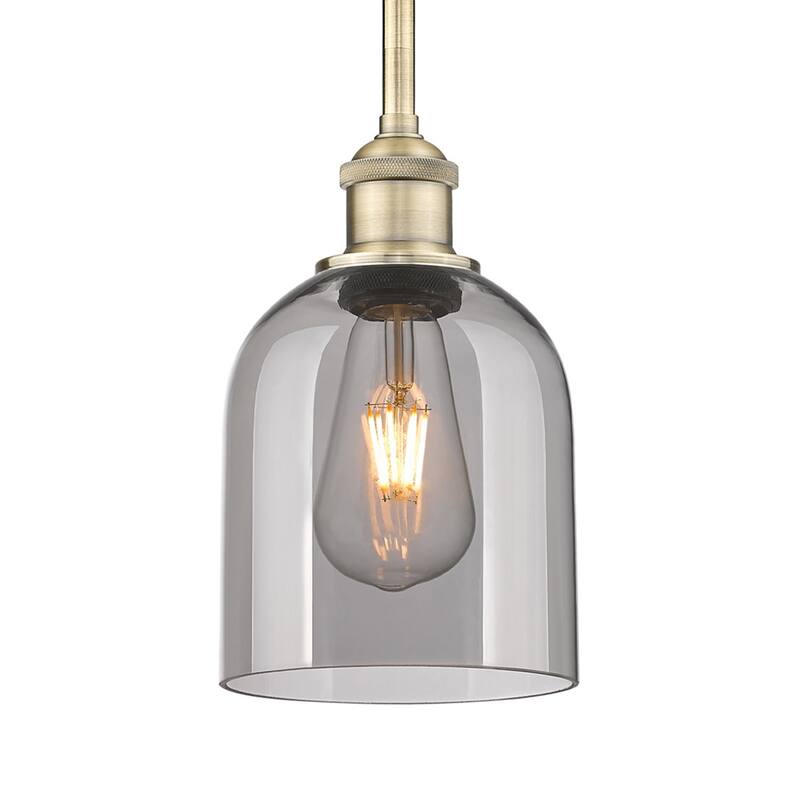 Innovations Lighting 616-1S 9 6 Bella Pendant Bella 6" Wide Mini - Antique Brass / Light Smoke