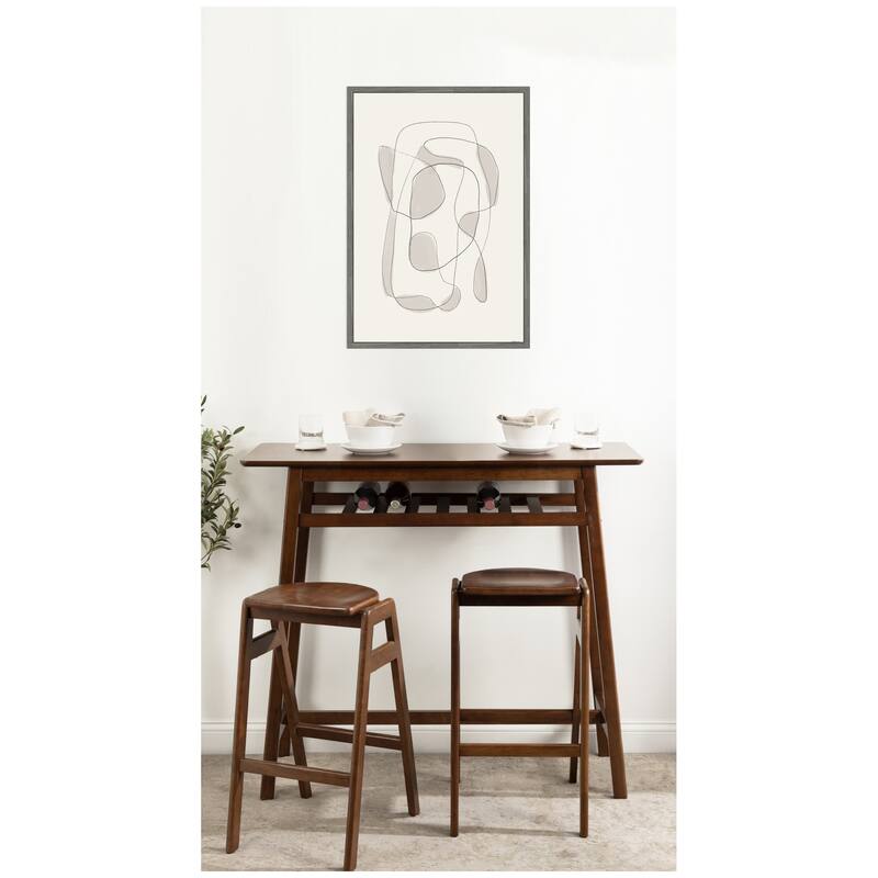 Kate and Laurel Minimalist Lines by Gabrielly Guedes Framed Canvas Wall Art Print