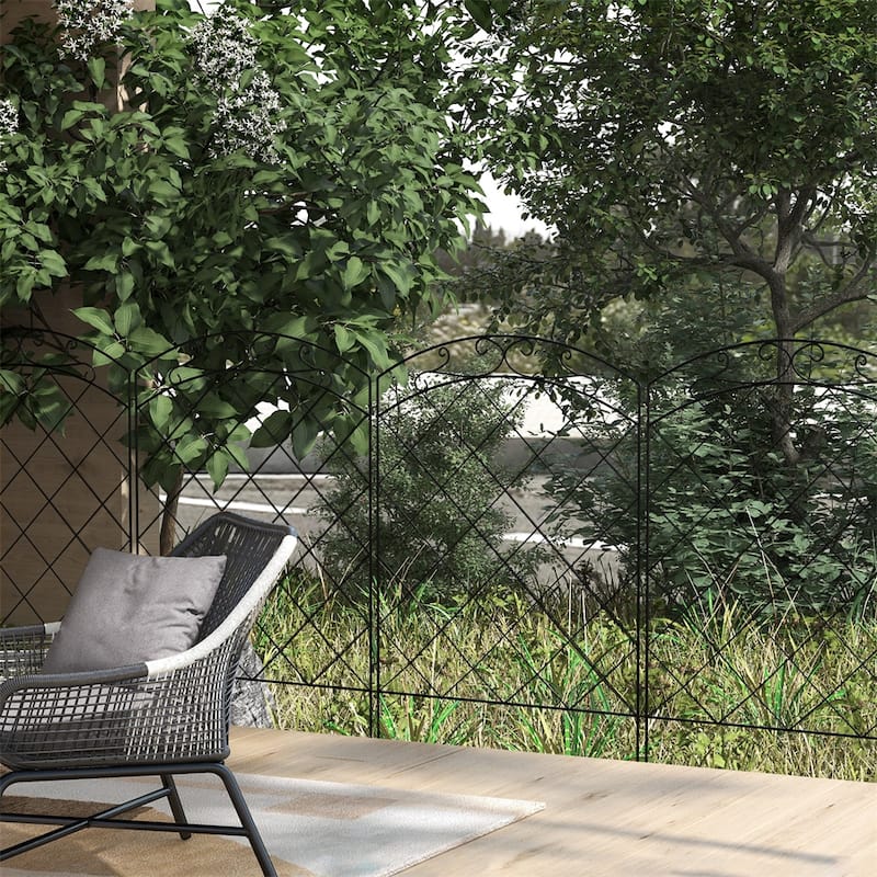 Garden Rust-Resistant 4 Pack Steel Fence Panels