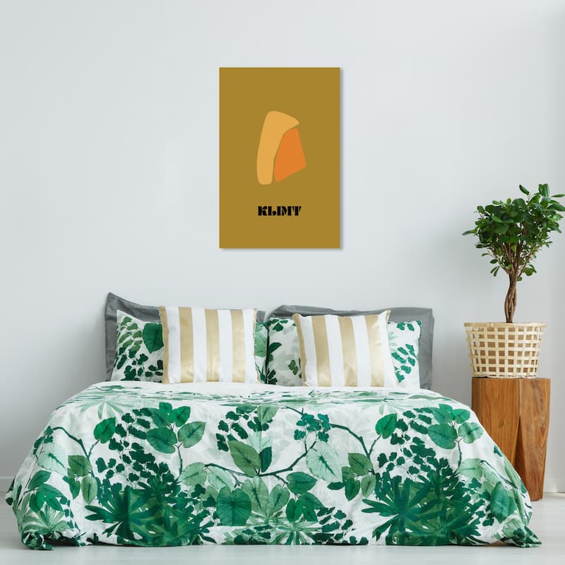 Wynwood Studio Canvas Typography and Quotes Gustav Klimt Summary Brown and Ochre Modern & Contemporary Wall Art Canvas Print - 36 x 24