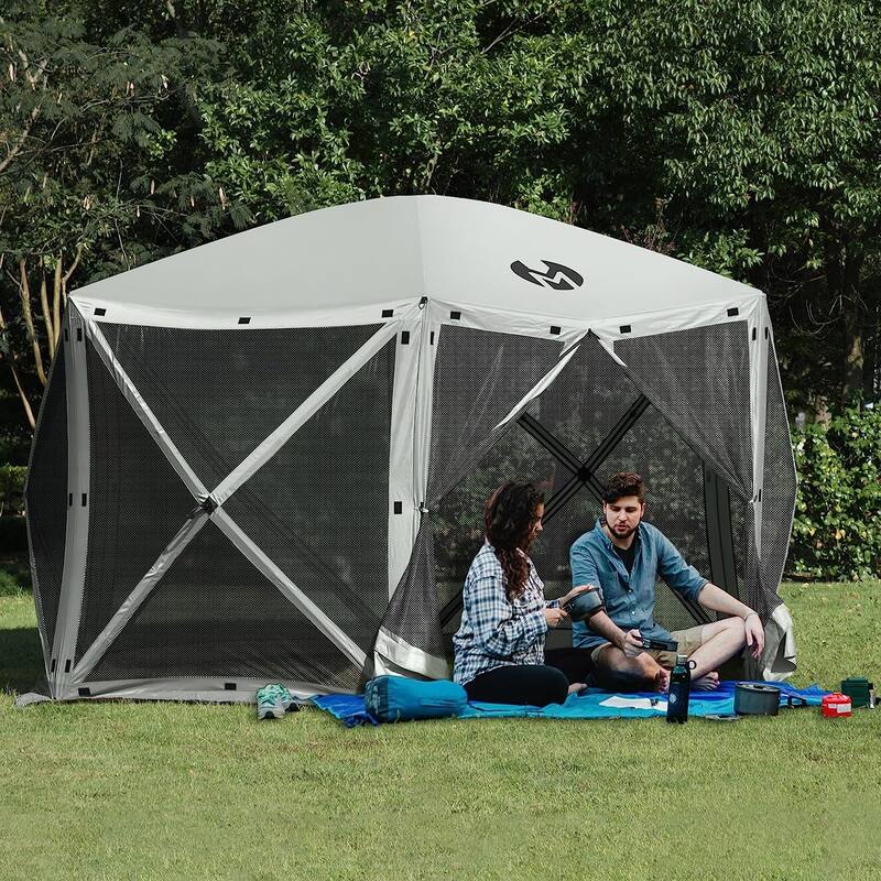 Exacme Portable Gazebo Pop up Tent for Camping, Outdoor Four Sides Pop-up Clam Screen Tent with Canopy Shelter, 1024-6PC