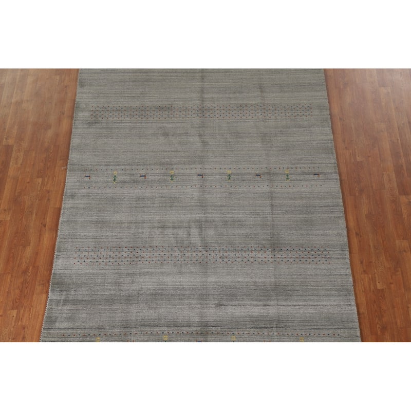 Tribal Gabbeh Oriental Area Rug Hand-Knotted Wool Carpet - 6'6"x 9'9"