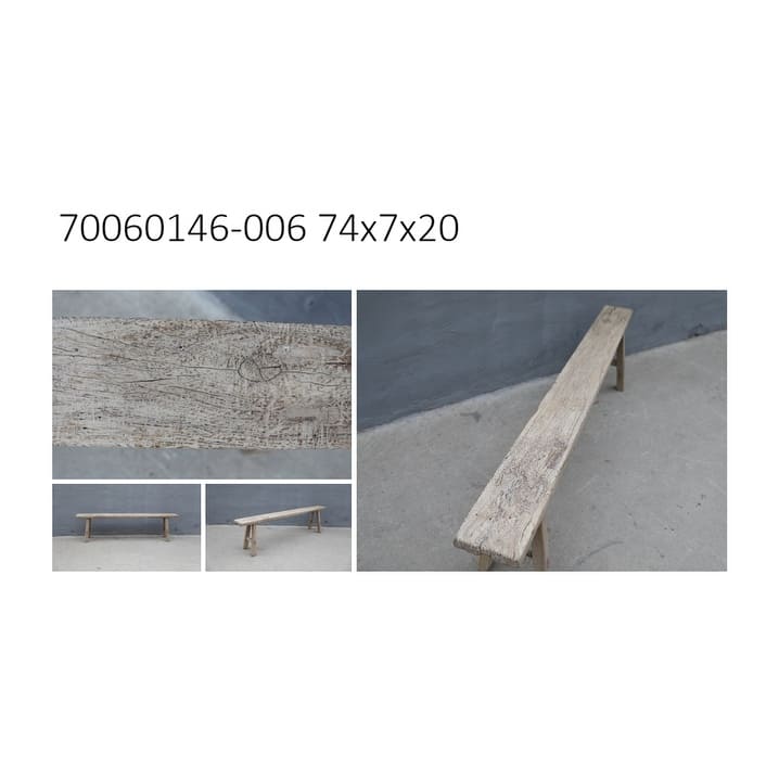 Vintage Noodle Bench Weathered Natural (size and finish vary)
