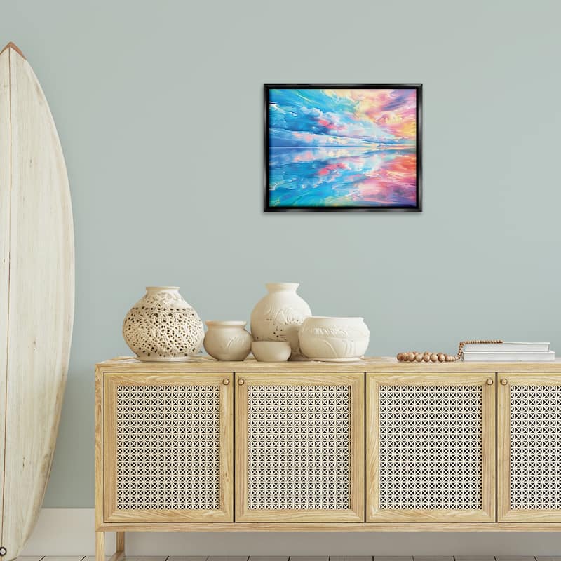 Stupell Prismatic Rainbow Sunset Framed Floater Canvas Wall Art Design By Michael Ward