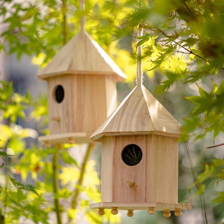 RusticReach Natural Solid Wood Bird's Nest