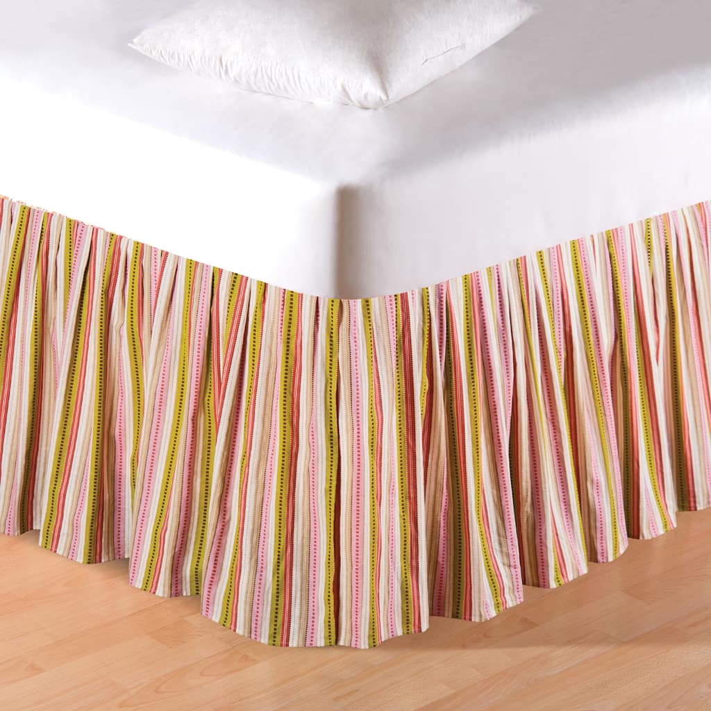 Celine Stripes King Bed Skirt Drop Length: 18 inches