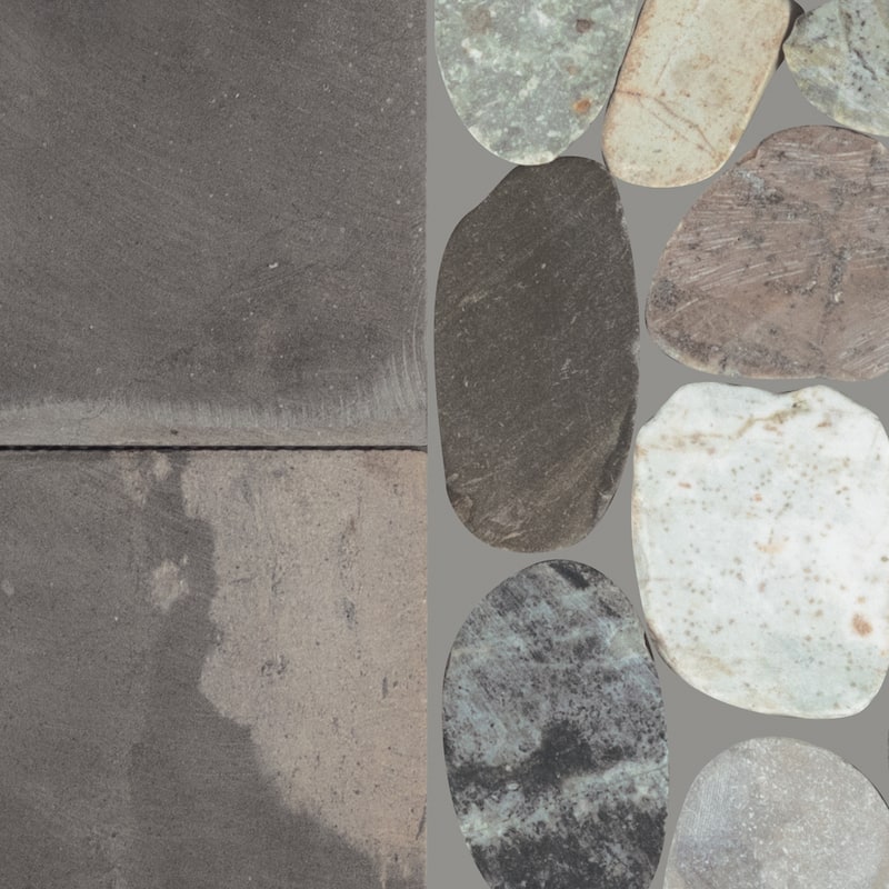 Daltile Pebble Oasis Natural Stone Art Deco Pebble Mosaic 11" x 11" (11 PC per Carton) (10.78 SQFT per Carton)