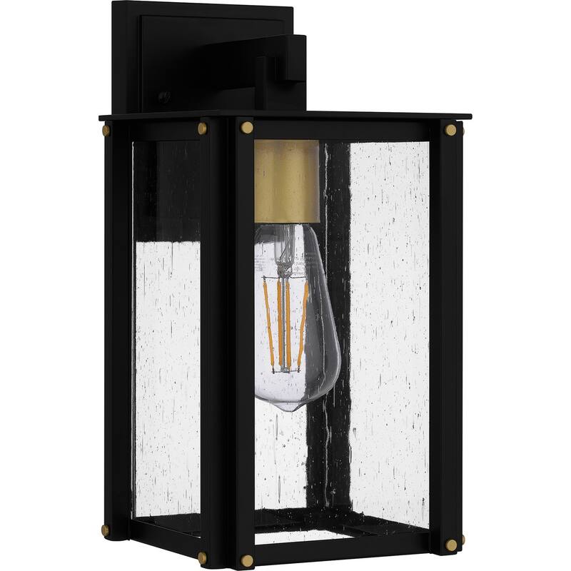 Matte Black One Light Outdoor Wall Mount from the Robbins Collection - Matte Black