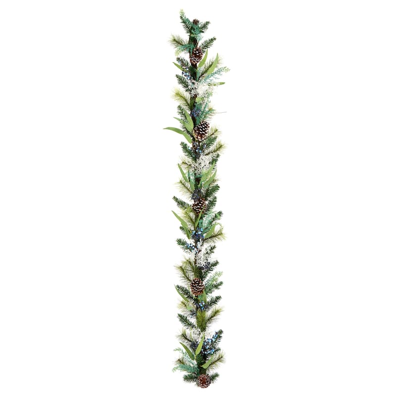 National Tree Company 6 ft. Artificial Christmas Blueberry Fields Garland with Pinecones and Blueberries - 6 ft