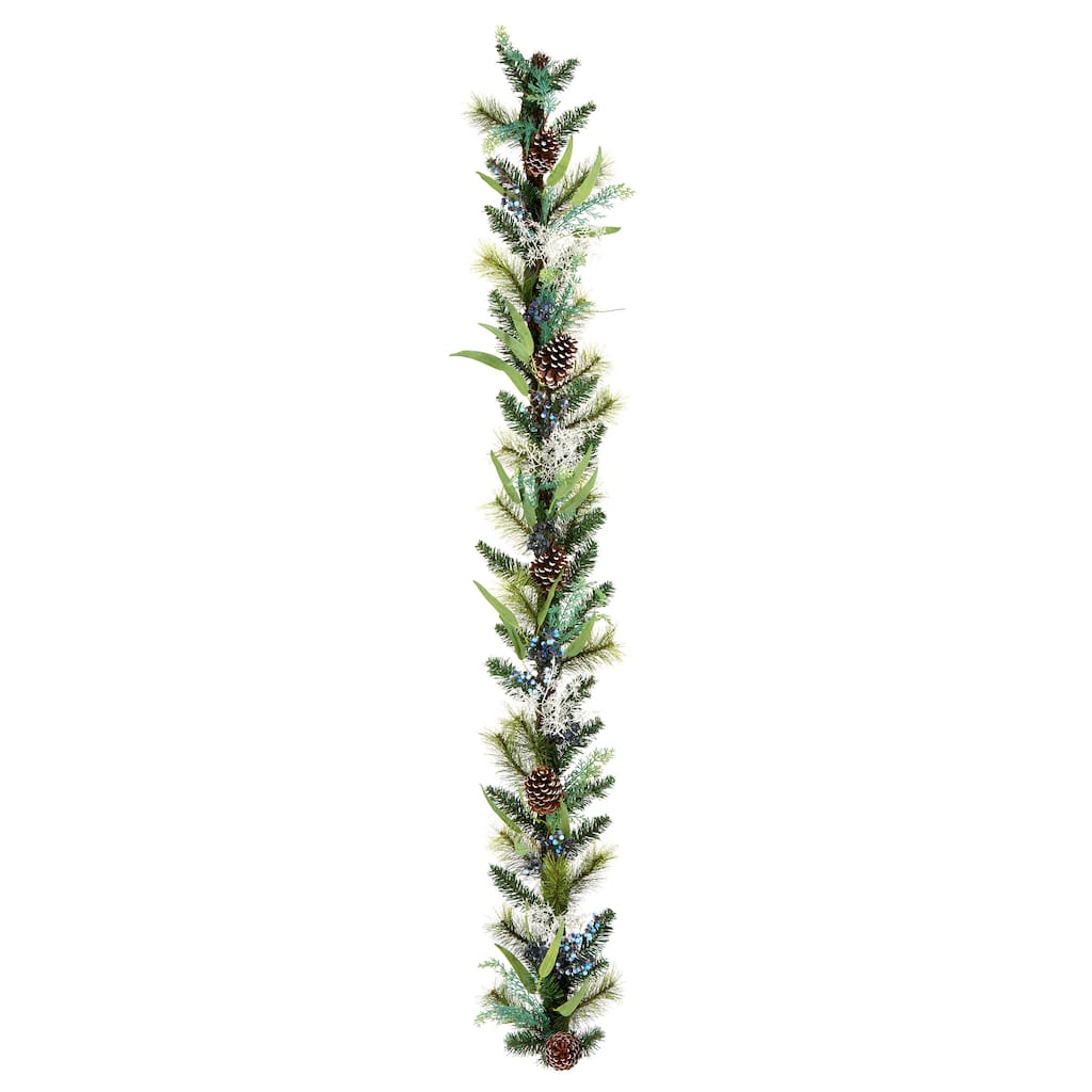 National Tree Company 6 ft. Artificial Christmas Blueberry Fields Garland with Pinecones and Blueberries - 6 ft