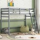preview thumbnail 3 of 10, Comprehensive Design Twin Size High Loft Bed with inclined Ladder and Guardrails, Under Bed Capacious Space, Space-saving, Grey