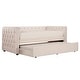 preview thumbnail 15 of 74, Knightsbridge Twin Tufted Nailhead Daybed by iNSPIRE Q Artisan Beige Linen Daybed and Trundle
