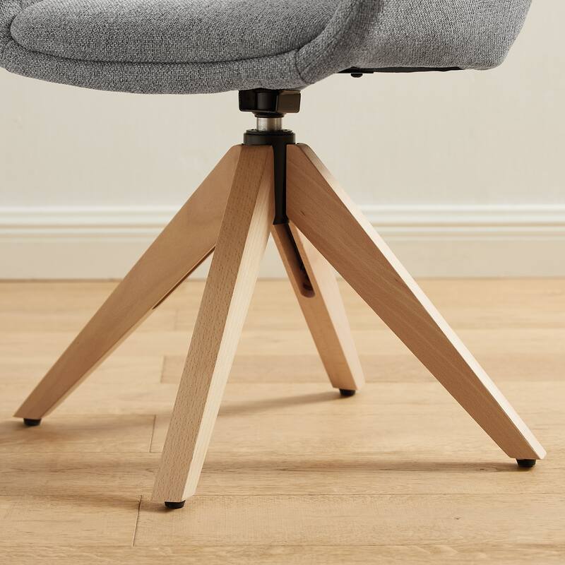 Art Leon Classical Swivel Office Accent Chair with Wood Legs