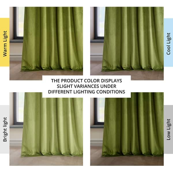 dimension image slide 8 of 21, Exclusive Fabrics Heritage Plush Velvet Room Darkening Curtains (1 Panel) Luxury Velvet Curtains for Bedroom & Living Room.