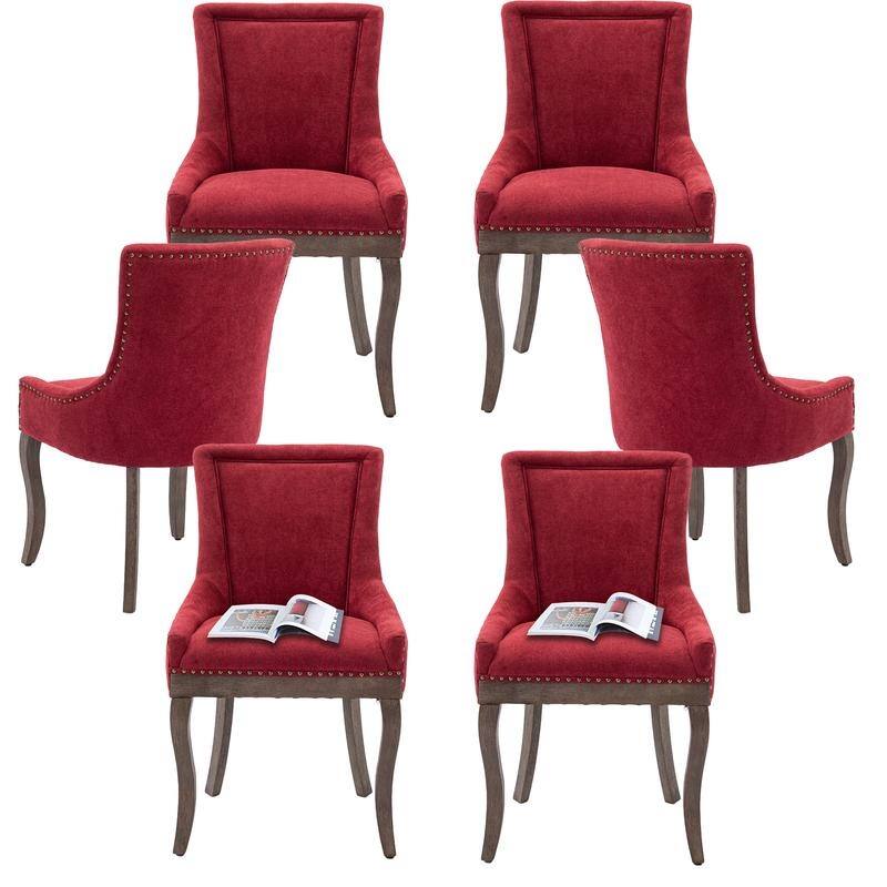 Thickened Side Dining Chair with Solid Wood Legs Set of 2