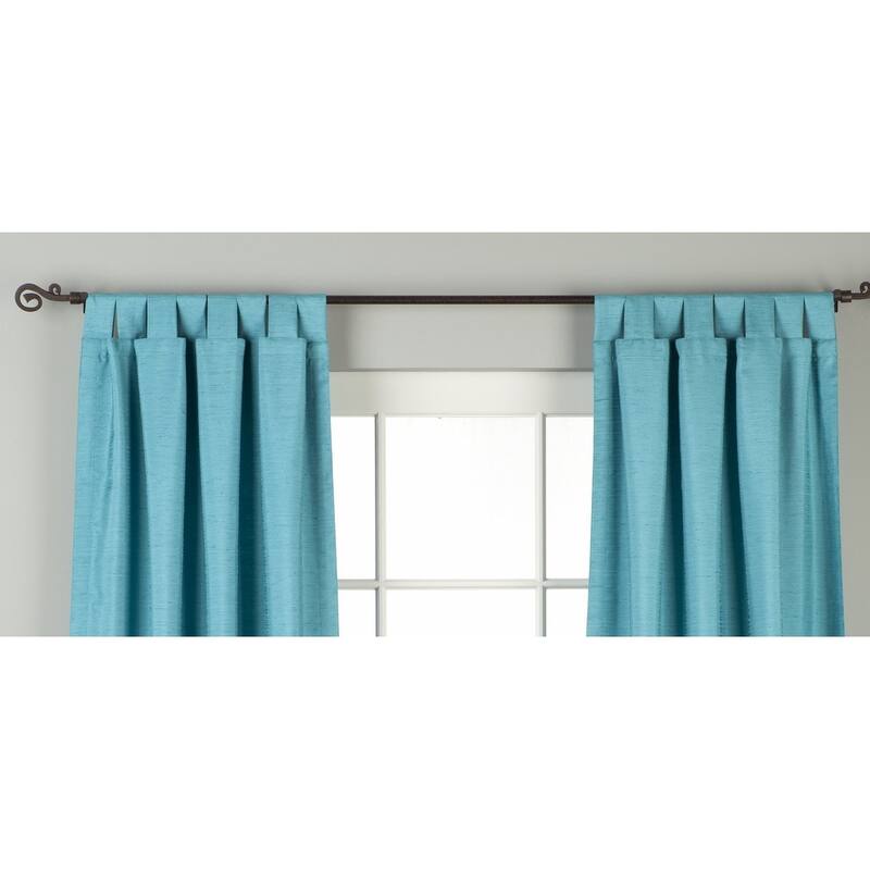 Turquoise Tab Top Matka Raw Silk Curtain / Drape / Panel - Piece