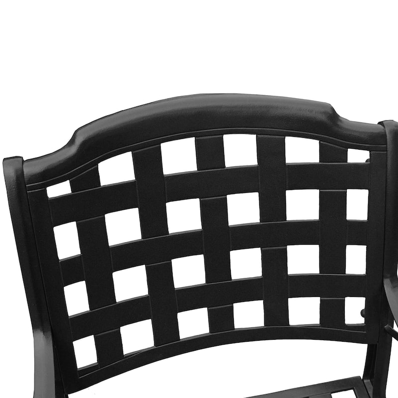 Modern Outdoor Mesh Lattice Aluminum 95-in Large Oval Patio Dining Set with Eight Arm Chairs - N/A