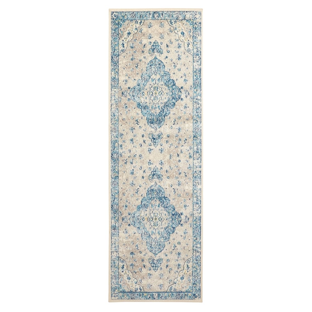 ECARPETGALLERY Machine Made Daria Blue Area Rug