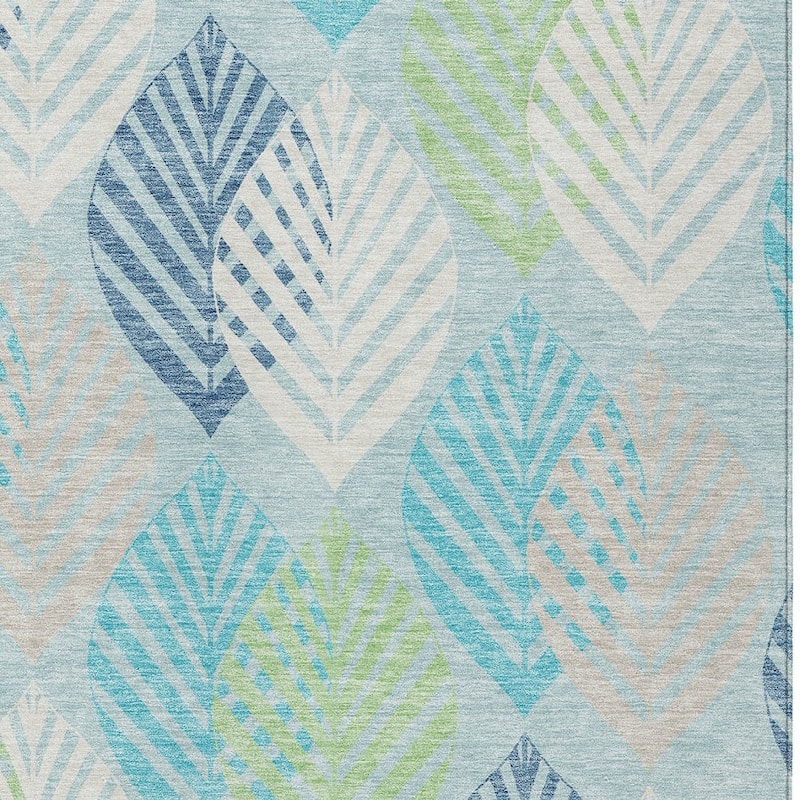 HomeRoots Floral Transitional Rectangle Outdoor Rug