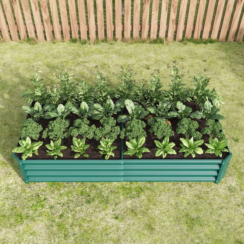 Large Galvanized Metal Raised Garden Bed Open Bottom Rust-Resistant