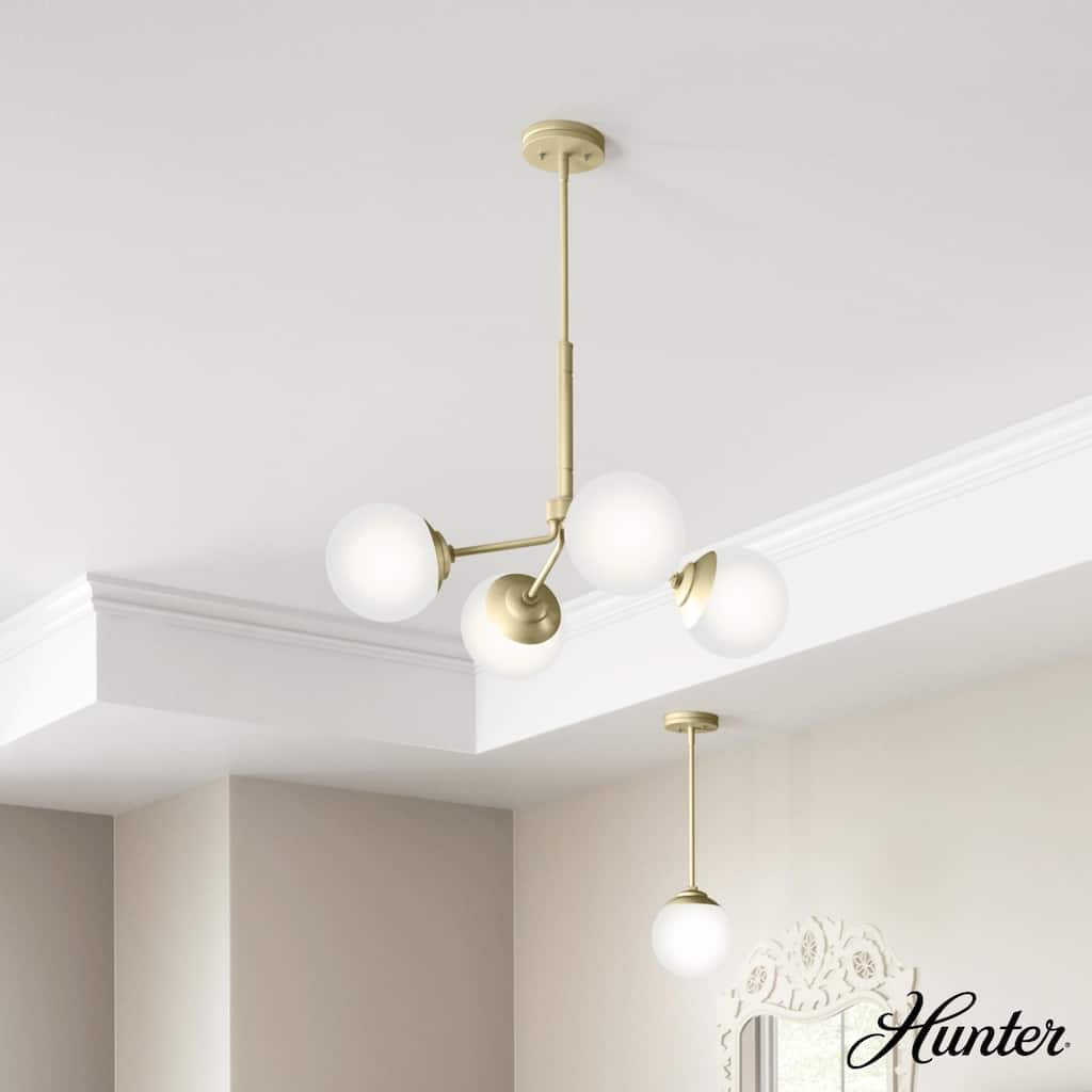 Hunter Hepburn Chandelier - Dining Room, Entry - Retro/Minimalistic, Sputnik