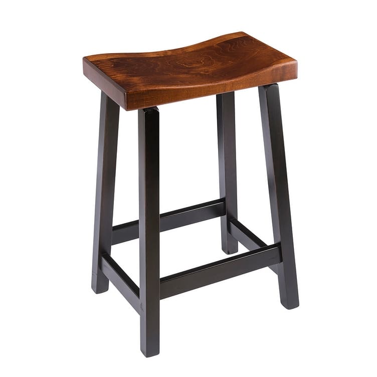 Amish Made Maple Wood Urban Bar Stool - Michael's Cherry and Onyx - Counter Height