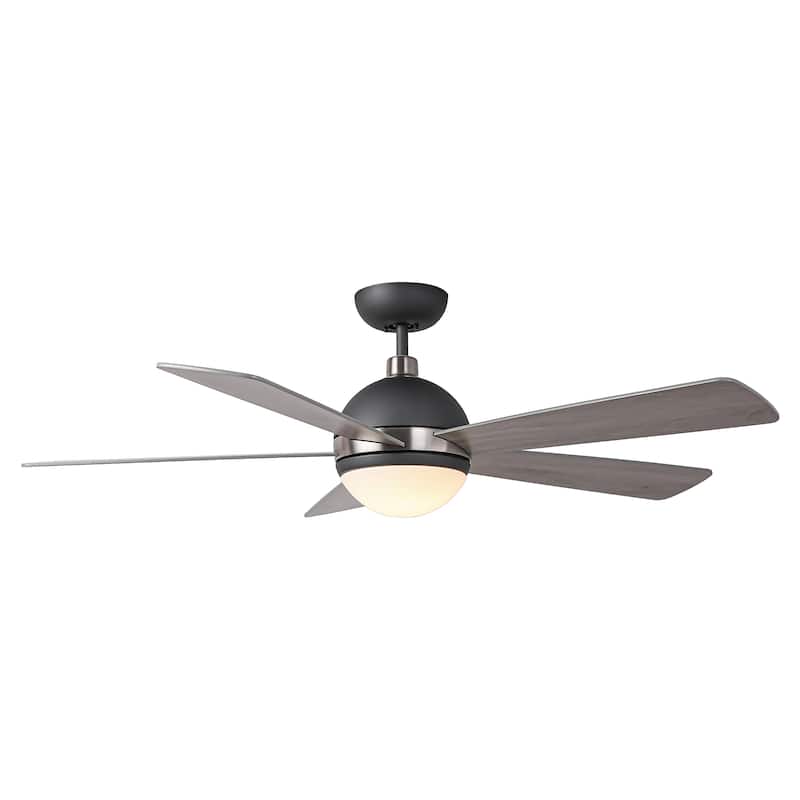 52-inch Graphite Wooden Modern Ceiling Fan with Light and Remote - Timber Gray