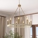 preview thumbnail 1 of 6, Acroma 9-light Modern Farmhouse Wagon Wheel Chandelier FrenchAsh&BrassGold