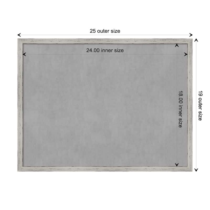 Amanti Art Shiplap White Narrow Framed Magnetic Board - Board Size 24x18