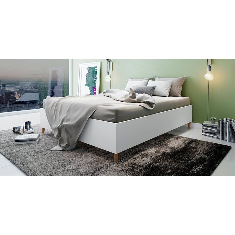 Mid-century Platform Bed with Headboard