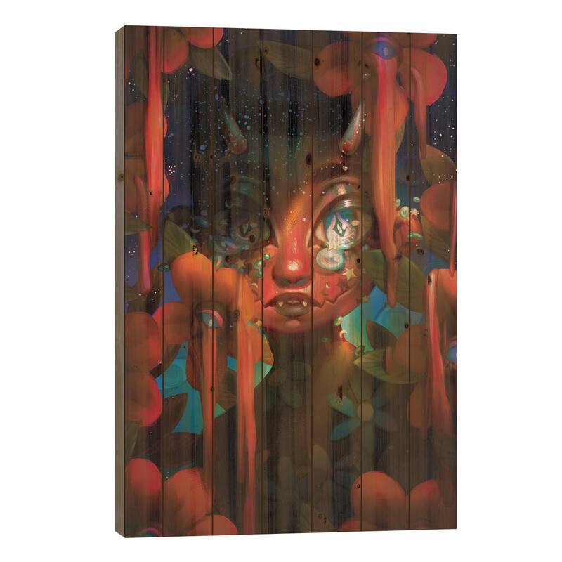 Reluctant Observer Print On Wood by Ejiwa Ebenebe - Multi-Color - 40x26x1.5