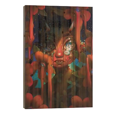 Reluctant Observer Print On Wood by Ejiwa Ebenebe - Multi-Color