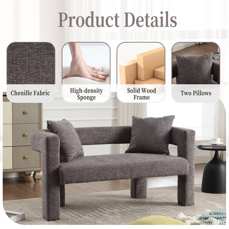 Modern Chenille Loveseat Sofa