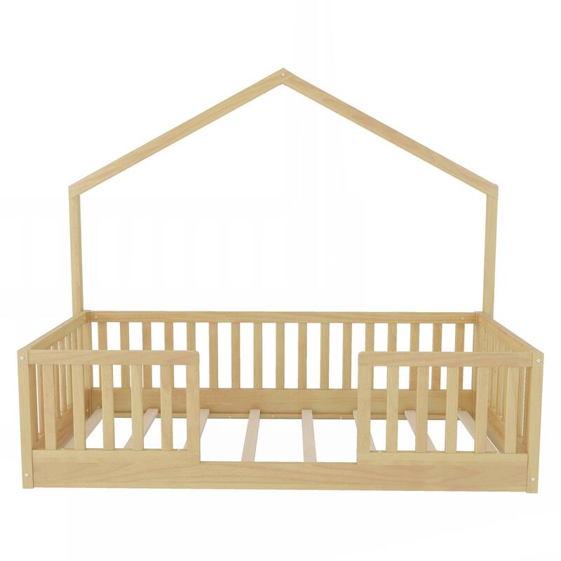 Twin Floor Bed with High Rails