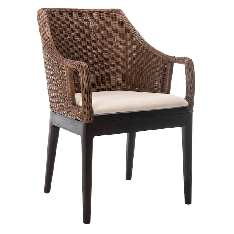 SAFAVIEH Duyen Dining Multi/ Brown Arm Chair - 23" x 23.3" x 34" - 23Wx23Dx34H
