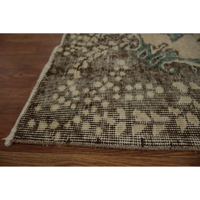 Hand Knotted Oriental 100% Wool Carpet Transitional Floral Beige & Ivories Anatolian Area Rug - 8' 8'' X 5' 9''