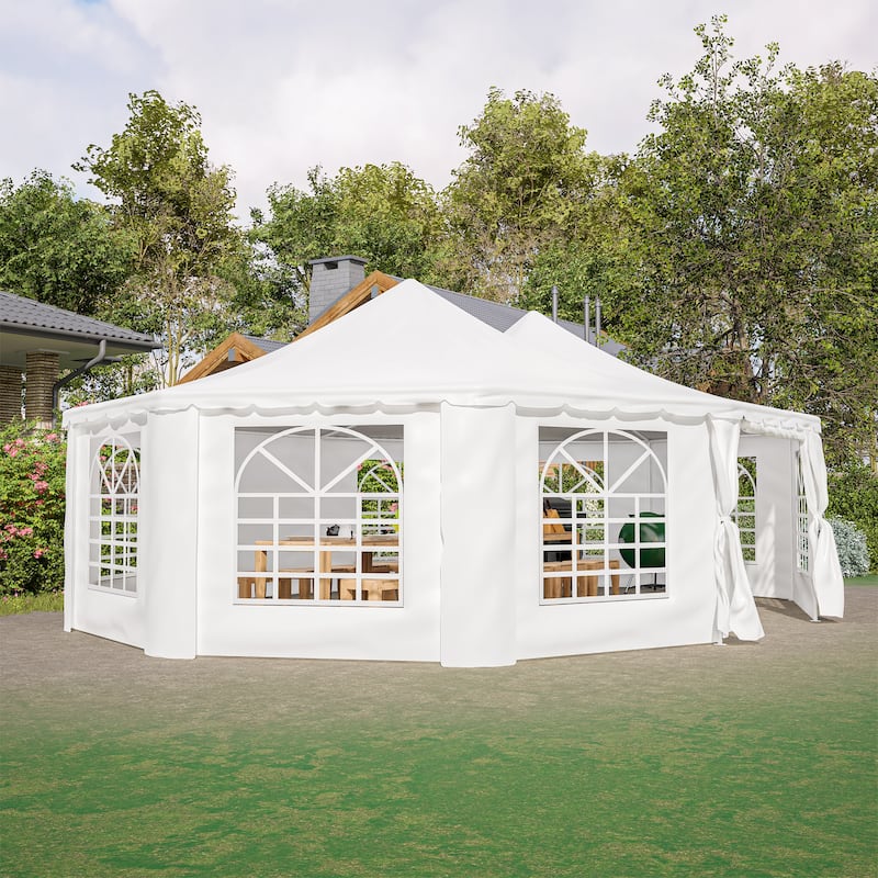 GDFStudio - Nashua Waterproof Event Protection Outdoor Gazebo Pavilion Shelter Tent
