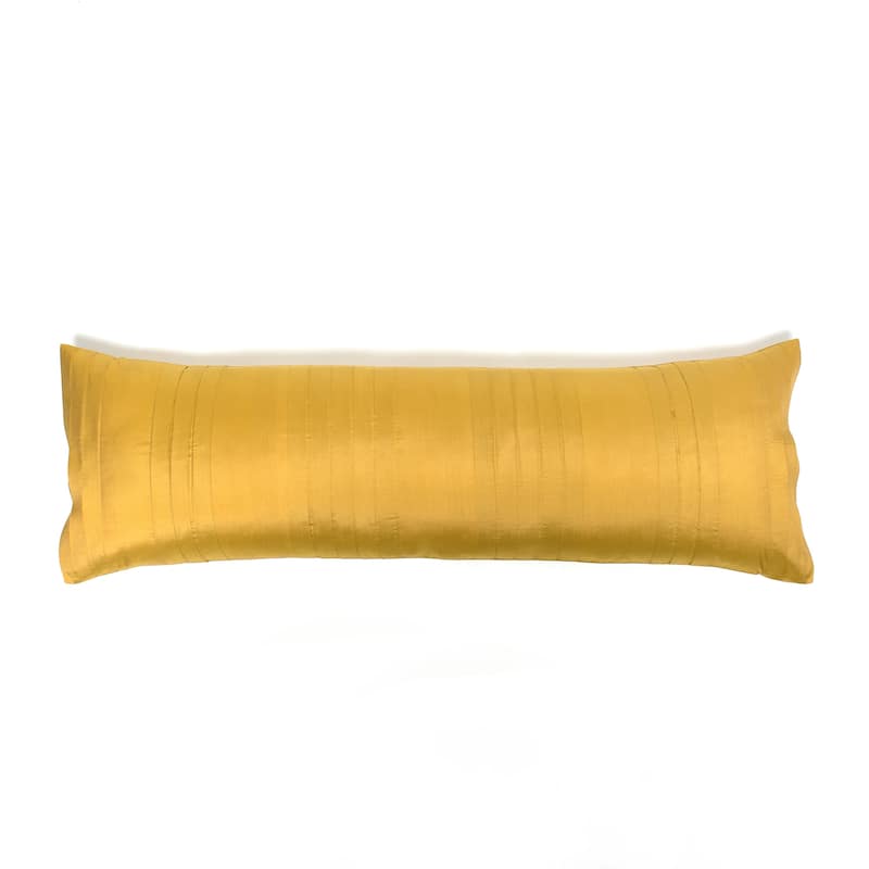 Royce Dupioni Silk Extra Long Bolster Pillow - Ochre