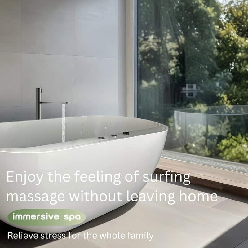 67" Whirlpool Air Bath Tub, Adjustable-Speed Blower with Air Control Switch