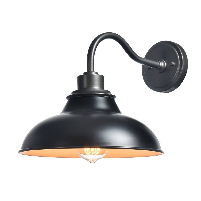 Sanver Black Gooseneck Wall Sconces Farmhouse Barn Light, 1-Light - Black